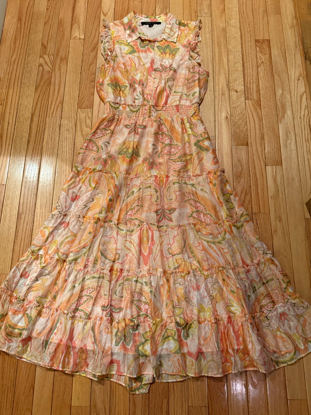 Cynthia Steffe Coral & Sage Floral Maxi Dress Size PL